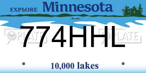 774HHL Minnesota License Plate