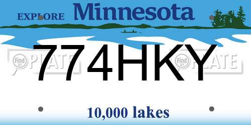 774HKY Minnesota License Plate
