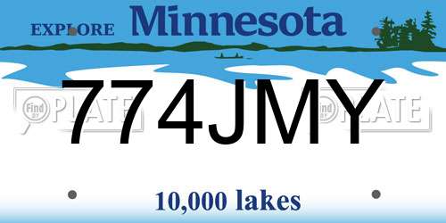 774JMY Minnesota License Plate