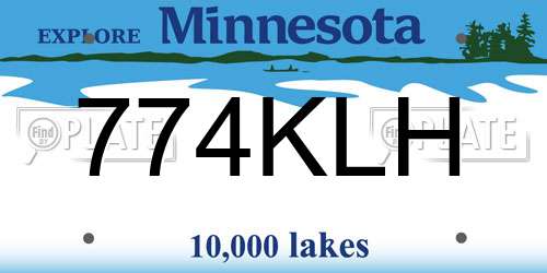 774KLH Minnesota License Plate