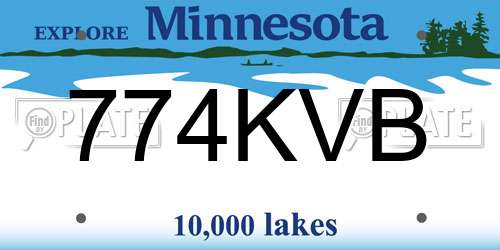 774KVB Minnesota License Plate
