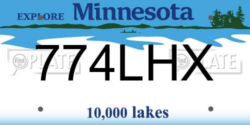 774LHX Minnesota License Plate