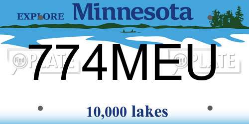 774MEU Minnesota License Plate