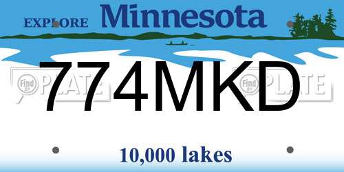 774MKD Minnesota License Plate