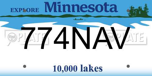 774NAV Minnesota License Plate
