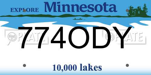 774ODY Minnesota License Plate