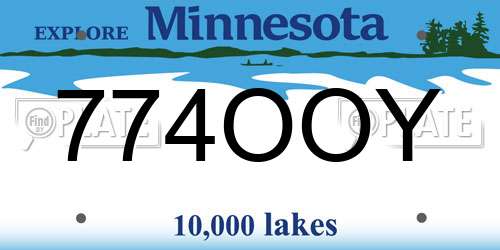 774OOY Minnesota License Plate