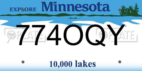 774OQY Minnesota License Plate