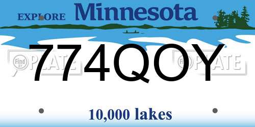 774QOY Minnesota License Plate