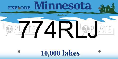 774RLJ Minnesota License Plate