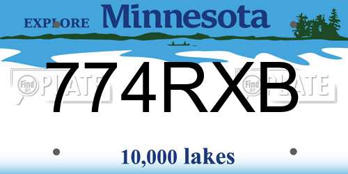 774RXB Minnesota License Plate