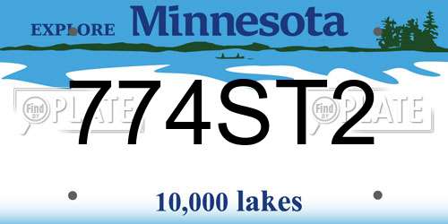 774ST2 Minnesota License Plate