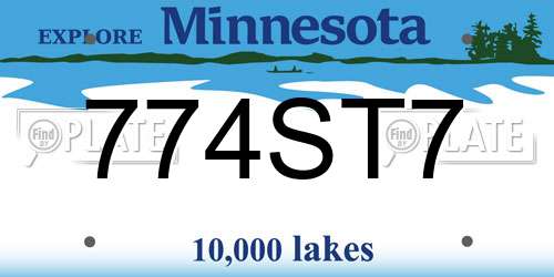774ST7 Minnesota License Plate