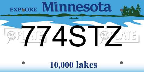 774STZ Minnesota License Plate