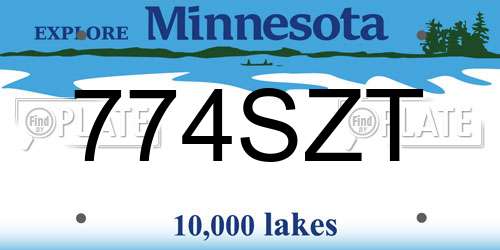 774SZT Minnesota License Plate