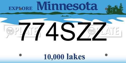 774SZZ Minnesota License Plate