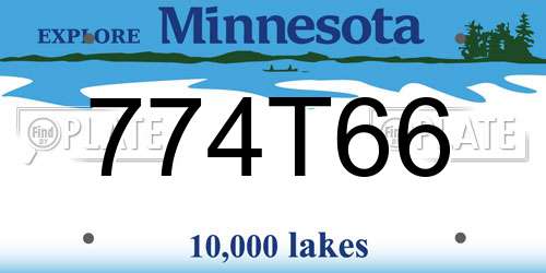 774T66 Minnesota License Plate
