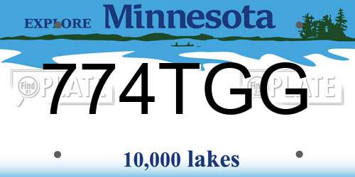 774TGG Minnesota License Plate