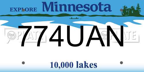 774UAN Minnesota License Plate