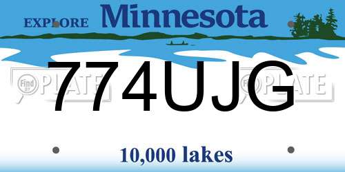 774UJG Minnesota License Plate