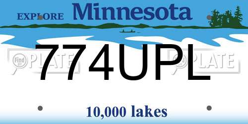 774UPL Minnesota License Plate