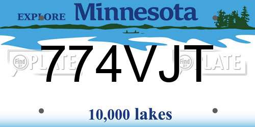774VJT Minnesota License Plate