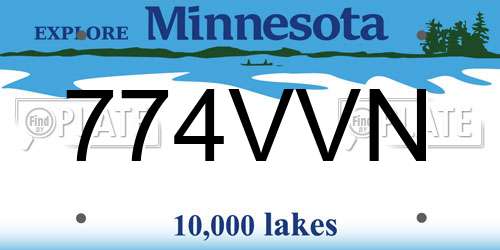 774VVN Minnesota License Plate