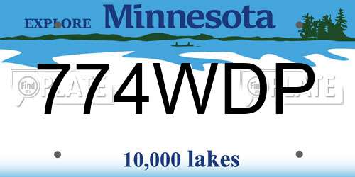 774WDP Minnesota License Plate