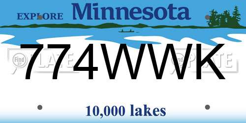 774WWK Minnesota License Plate