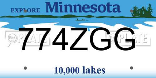 774ZGG Minnesota License Plate