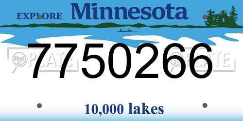 7750266 Minnesota License Plate