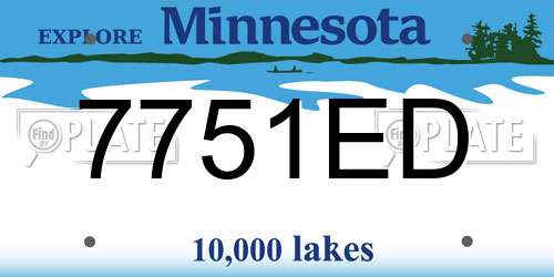 7751ED Minnesota License Plate