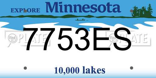 7753ES Minnesota License Plate