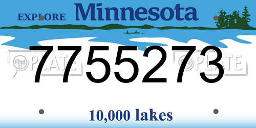 7755273 Minnesota License Plate