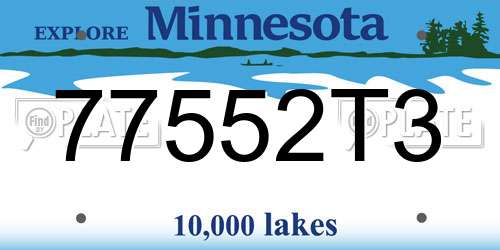 77552T3 Minnesota License Plate