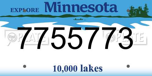 7755773 Minnesota License Plate