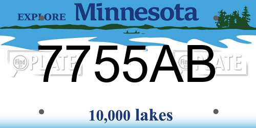 7755AB Minnesota License Plate