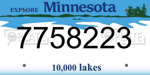 7758223 Minnesota License Plate