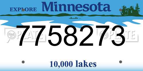 7758273 Minnesota License Plate