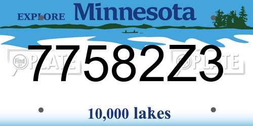 77582Z3 Minnesota License Plate