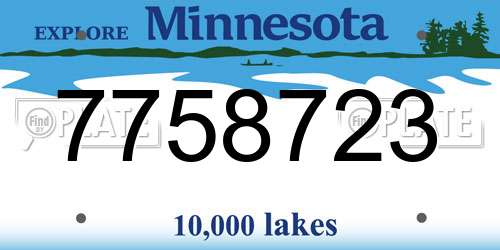 7758723 Minnesota License Plate