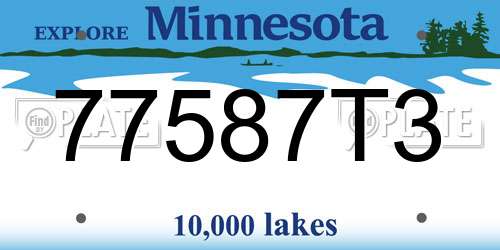 77587T3 Minnesota License Plate