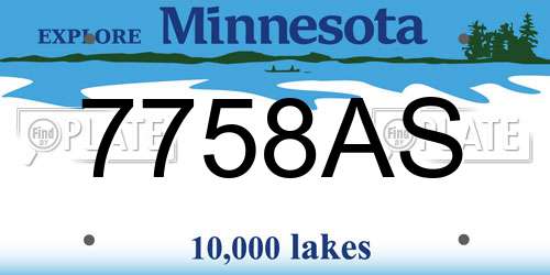 7758AS Minnesota License Plate