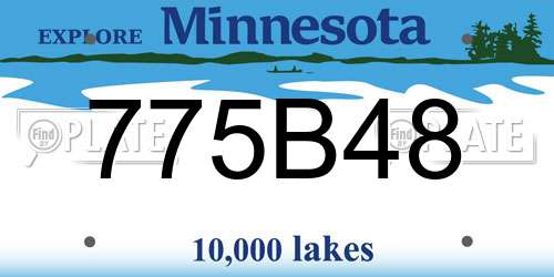 775B48 Minnesota License Plate