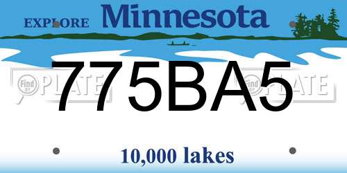775BA5 Minnesota License Plate