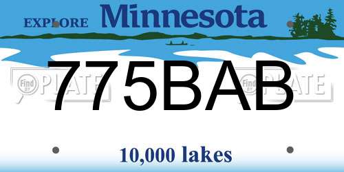775BAB Minnesota License Plate