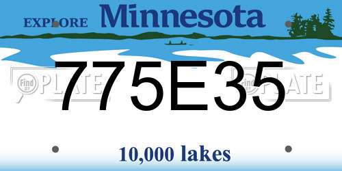 775E35 Minnesota License Plate