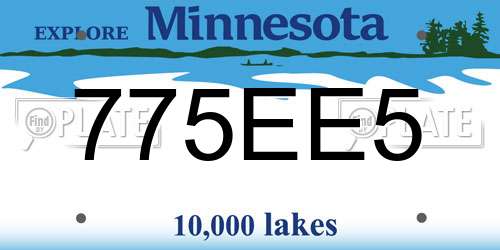775EE5 Minnesota License Plate