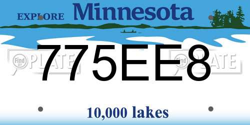 775EE8 Minnesota License Plate