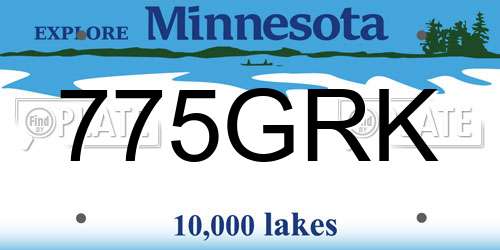 775GRK Minnesota License Plate